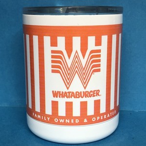 Whataburger Yeti Lowball Rambler 10 Oz Tumbler With Lid White & Orange Stripe