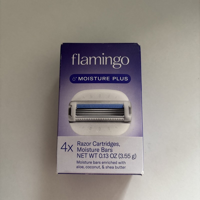 4 Cartridges Flamingo Moisture Plus Women's Razor Blade Refills New