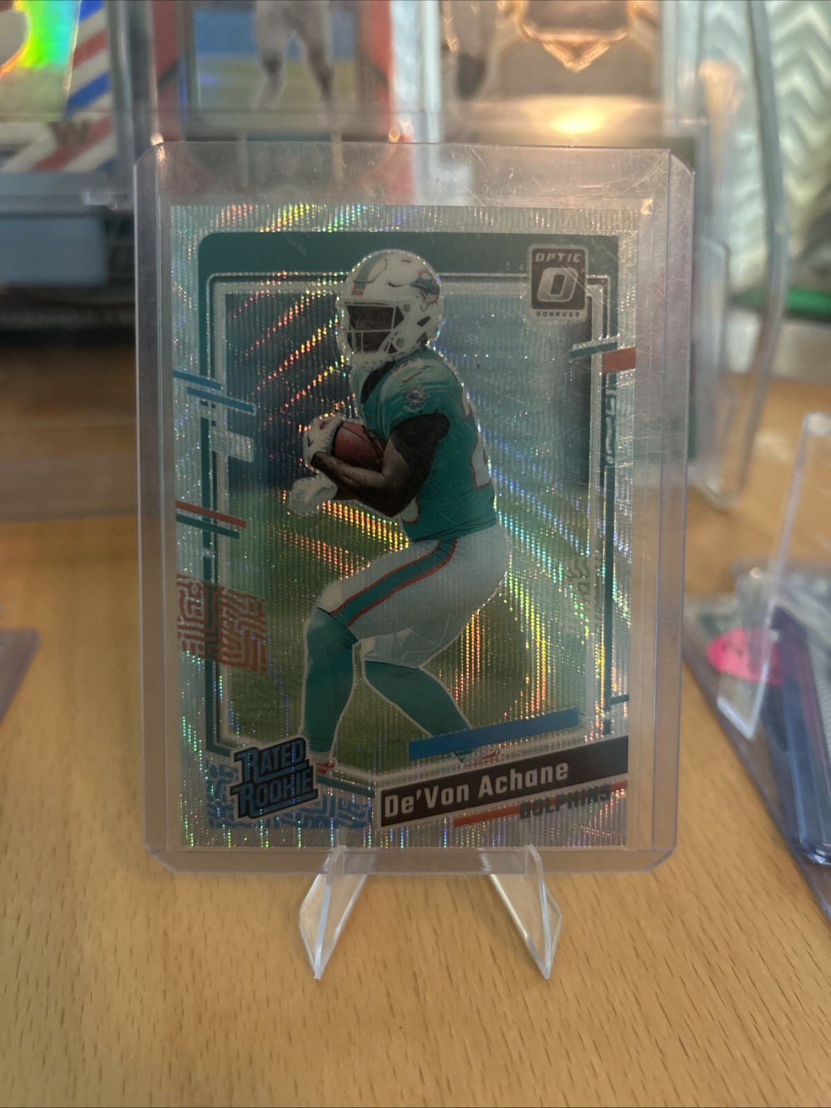 2023 Panini Donruss Optic - Rated Rookie De'Von Achane #269 Wave Prizm /300 (RC)