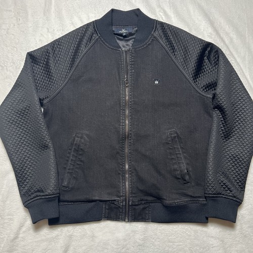 Royal Ivy Regatta Men’s Small Quilted Bomber Jacket – Black – Streetwear