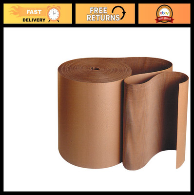 Corrugated Cardboard Roll 9'' x 250' A-Flute Kraft Flexible Wrap for Fragile Item