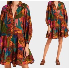 Farm Rio Leopard Jungle Minidress Medium Pristine Condition Worn Once