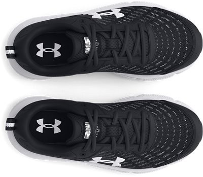 Under Armour Boys' Grade School UA Assert 10 Running Shoes Black/White/White - 3 thumbnail 3