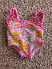 Build A Bear Workshop Pink Floral One Piece Swim Suit Set Bathing Suit Beach