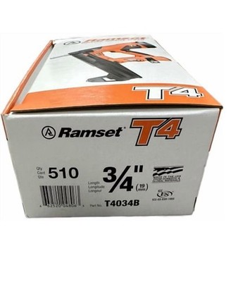 Ramset T4 3/4  Concrete Pins with T4 Fuel   Box of 510   20 Boxes Available New