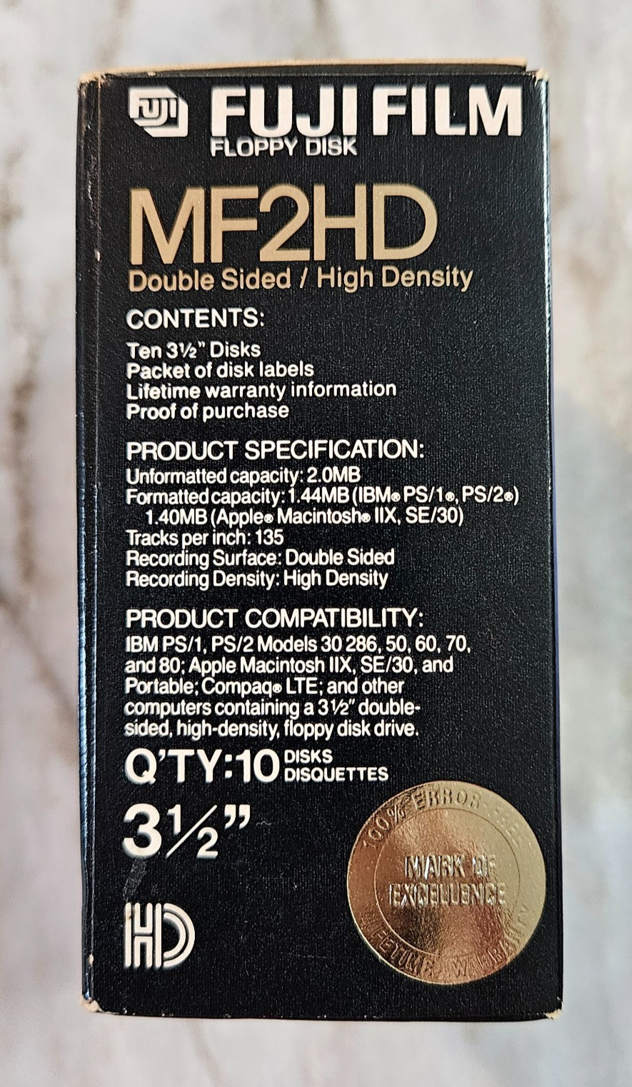 FUJI Film MF2HD High Density 3.5" FLOPPY DISK LOT of 8 unused NEW IN opened BOX