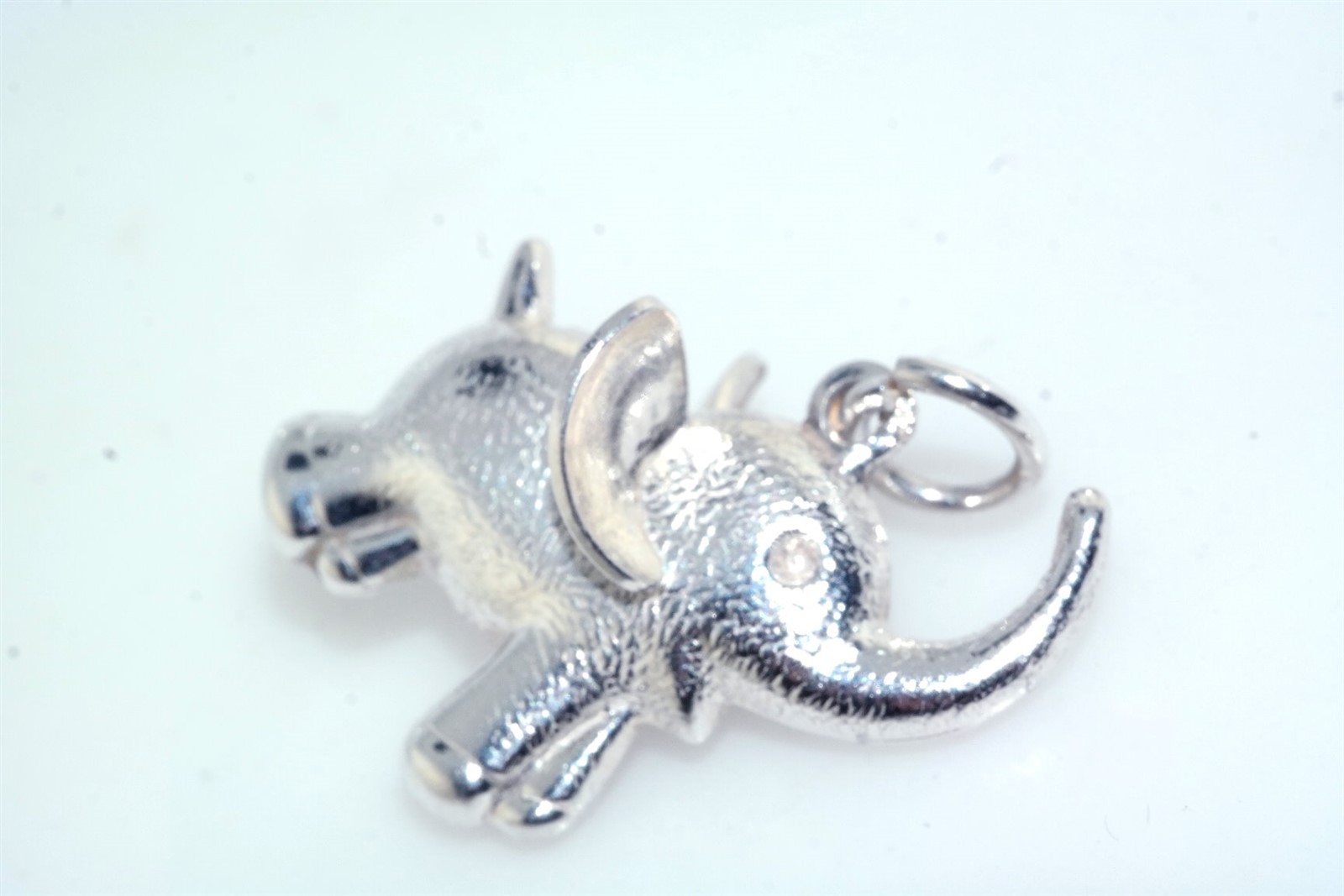 Large Solid Sterling Silver Dimensional Elephant … - image 1