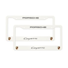 Porsche 2 Pack Stainless Steel Rust-proof License Plate Frame Holder White