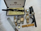 Mens LOT Estate VTG Mechanical Watches Quartz Bulova Timex Seiko Windsor Unusual