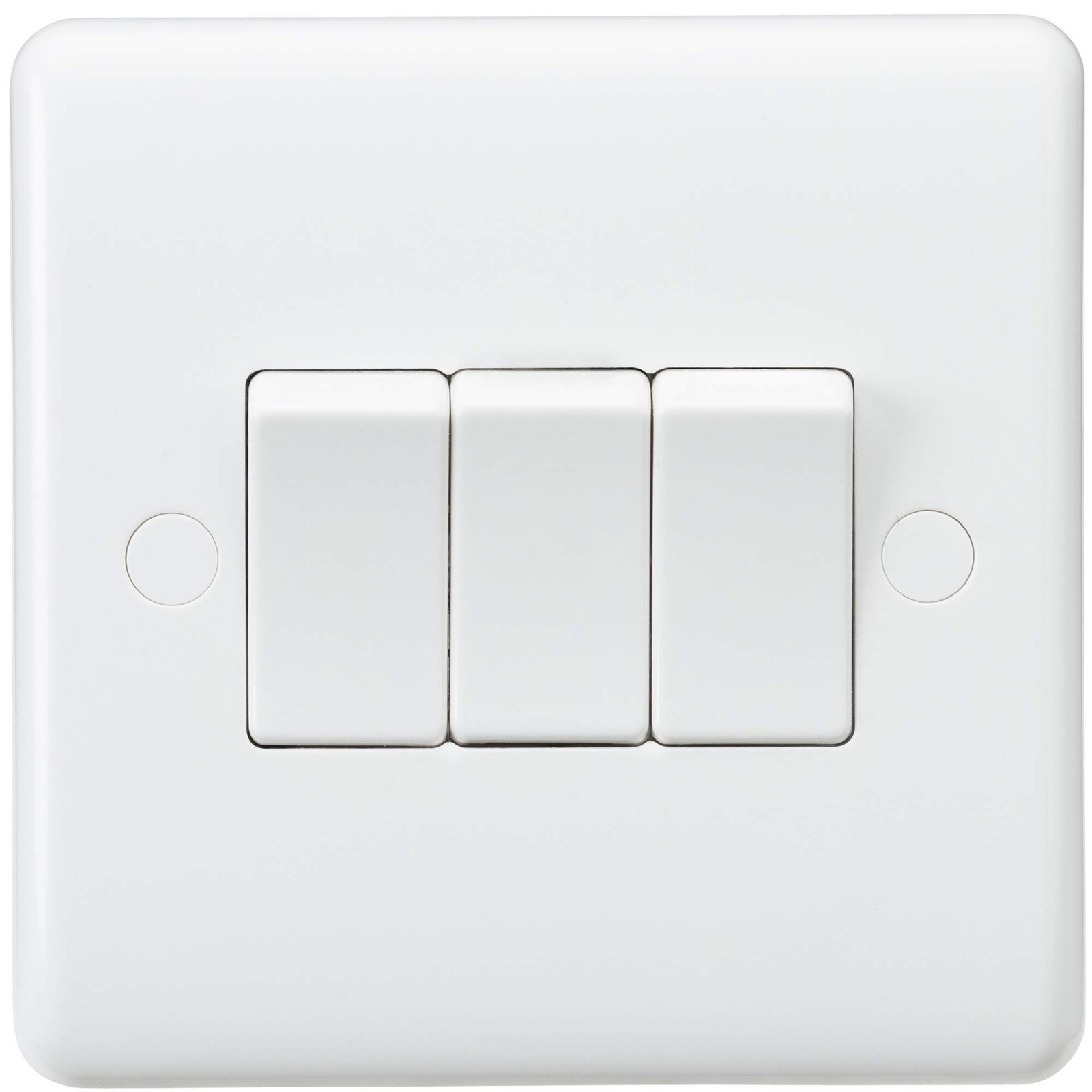 Knightsbridge CU4000 Curved Edge 10 A 3 Gang 2 Way Switch White 4790₽
