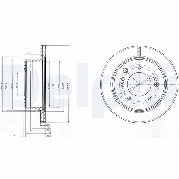 2X Delphi Bremsscheibe BG3859 FüR Kia-image