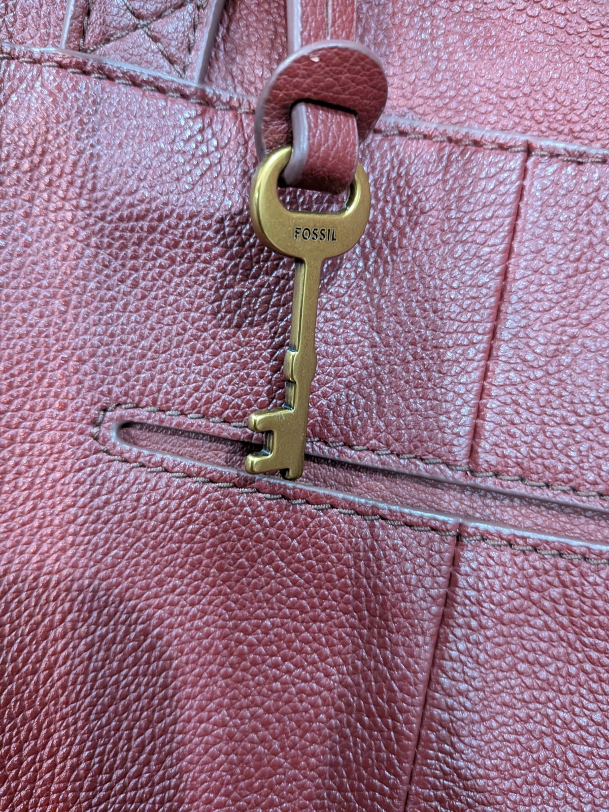 Fossil Convertable Backpack Purse Dark Red Leathe… - image 7