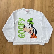 Vintage Disney Designs Goofy Sweatshirt 90s Double Sided AOP Made in USA L