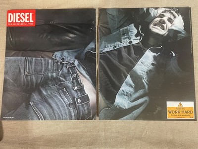 Diesel Clothing Today We Work Hard to Plan the Weekend 2003 Magazine Ad 2 page