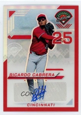2025 Panini Prospect Edition Red Prizm Signatures /199 Ricardo Cabrera Auto 1p5n