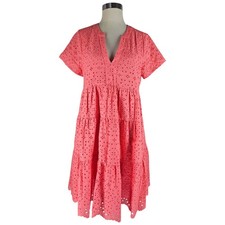Anthropologie Maeve eyelet tiered empire waist baby doll style dress, M