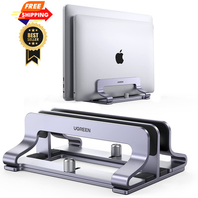 UGREEN 2-Slot Vertical Laptop Stand Holder Desk Compatible 2-Slot, Space Gray