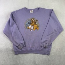 VTG The Disney Store Winnie The Pooh Purple LS Fleece Sweatshirt Men's Medium