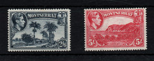 Montserrat KGVI 2s 6d & 5/- SG109A-110A mint LHM WS45791