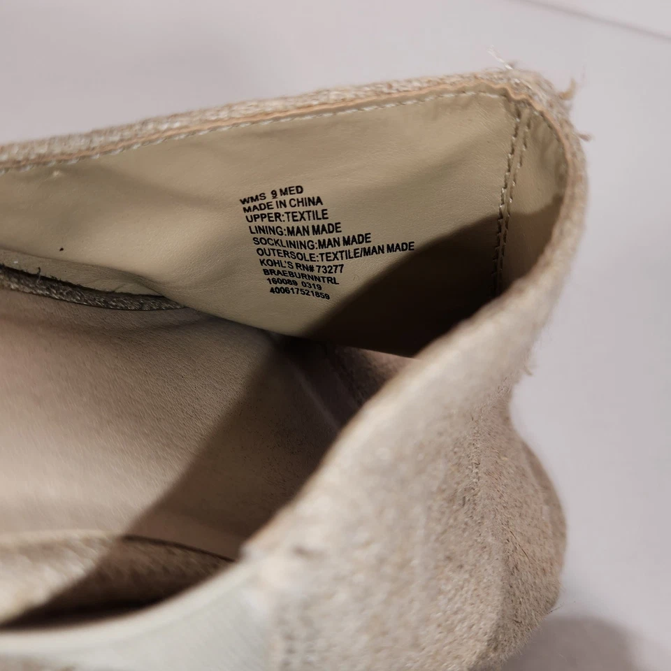 SIMPLY VERA by VERA WANG Wedge Sandal Womens 9M Tan Platform Textile Fringe Boho - Image 2 of 4