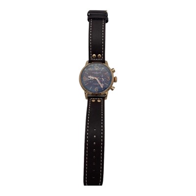 Stuhrling Original Japan Movement Rose Gold Black Dial Leather Band NWOT