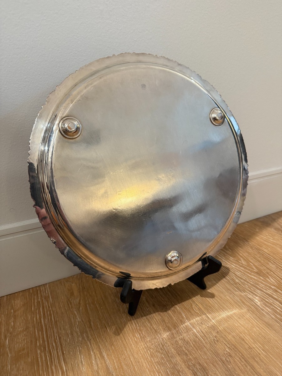 Vintage English Barker Ellis Silver Plated Round Tray | eBay