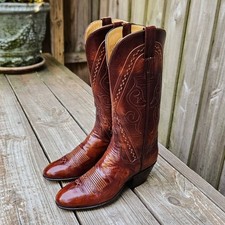Vintage TO Stanley Cowboy Boots Cognac Brown Size 6 B Made In USA RARE!