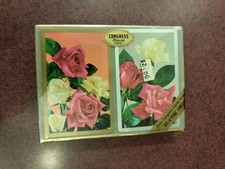 Vintage Congress Floral ROSE Playing Cards Double Deck New Sealed Cel-U-tone