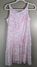 Vtg Girl's Cherokee Pink Shiny Midi Dress, Size XL Spring Summer Vacation