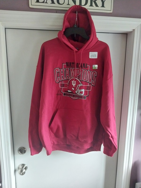 Indiana Hoosiers 2025 National Champions Red Hoodie SZ-XL (New With Tags)