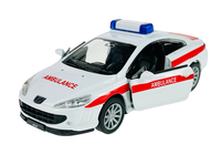 Welly Peugeot 407 Coupe Notarzt Weiss 1:34 Die Cast Metal Model Neu Im Kasten
