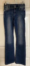 Blue Edit Bootcut Classic Blue Women's Jeans with Rhinestone Pockets Size 3/26W