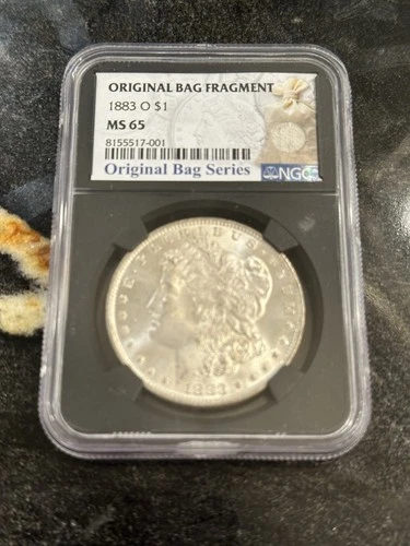 1883-o Morgan Dollar MS65 Original Bag Fragment NGC $1 US