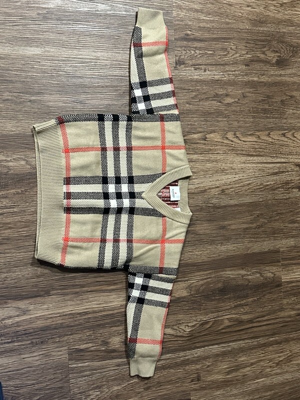 Burberry kids Denny checked wool and cashmere sweater 6Y