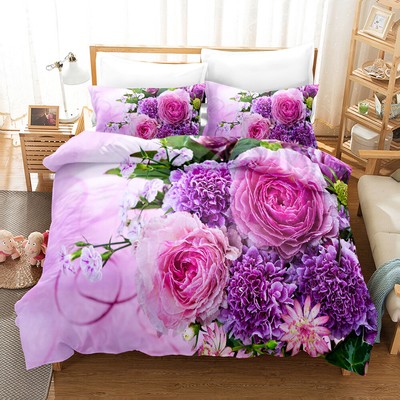 Brilliant Peony Duvet Cover Flower Twin Bedding Set Comforter Cover Pillowcase