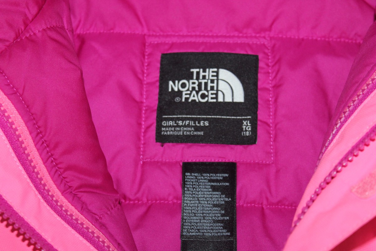 THE NORTH FACE Girls BRIGHT magenta PINK Black 3 in 1 WINTER