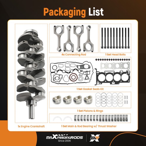 G4KE Engine Overhaul Rebuild Kit w/ Crankshaft & ConRod Set For Hyundai KIA 2.4L - Picture 5 of 21