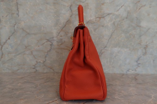 HERMES Kelly 32 Togo Hand Bag Terre Battue Stamp X (2016) - Picture 4 of 24