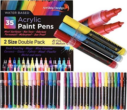 ArtShip Design 35 Premium Acrylic Paint Pens, Double Pack of