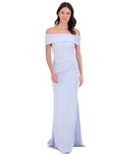 $228 Eliza J Women's Off-The-Shoulder Faux-Pearl-Embellished Gown, Periwinkle, 6