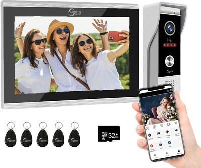 10-Inch Wired Video Doorbell Intercom System | Color Touch Screen, 1080P HD