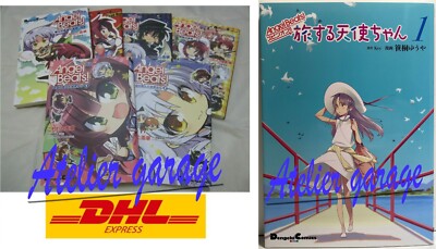 USED Angel Beats! The 4 Koma Series Vol.1-4+2+Spin-off 7 Set Japanese Manga