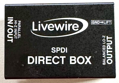 Live Wire Solutions SPDI DIRECT BOX Passive Switchable Hi-Z Input to LO-Z Output
