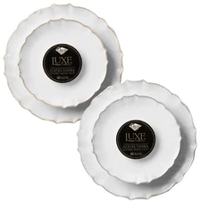 Luxe Collection 10.2" & 7.5" COMBO Square Premium Heavyweight Disposable plates