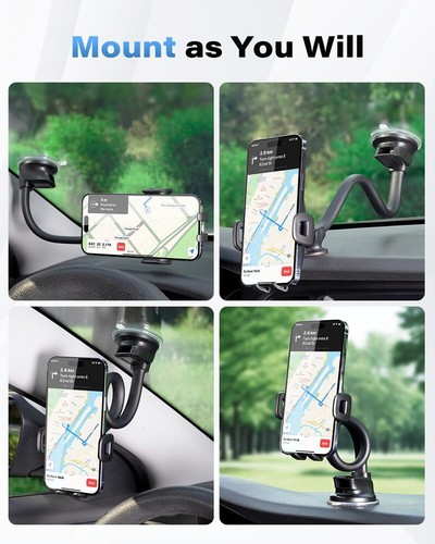 Car Phone Mount Holder with 14 Inch Long Gooseneck Flexible Clamp Universal A... - Picture 7 of 9