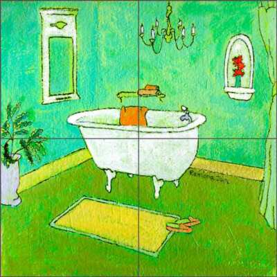 Bath Tile Backsplash Ramona Jan Art Ceramic Mural POV-RJA028