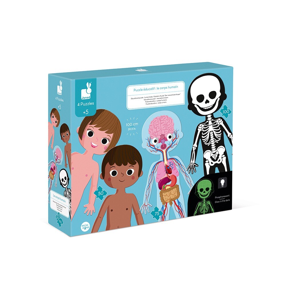 Puzzle educatif corps humain Janod jeu pedagogique anatomie enfant 50 pieces