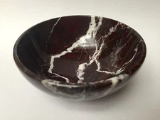 Red Zebra Bowl Marble Natural Stone Kitchen Serving Dish Sauce Spice Herb Ritual