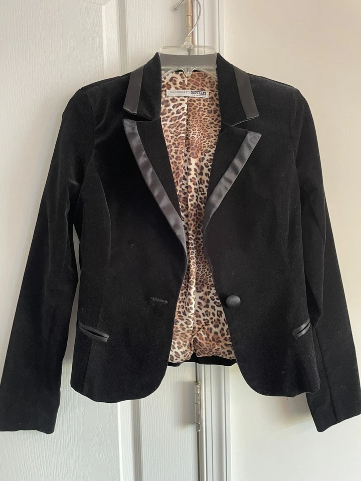 Chaqueta de terciopelo negra para mujer Necessary Objects talla M Foto 4 de 4