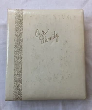 Vintage Family-Vue  PHOTO-CURIO Golden Hinge Binding Photo Album & Memory Book